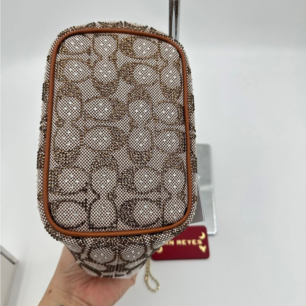 Coach Kisslock Frame Bag 16 In Crystal Signature Jacquard - Picture 5 of 10